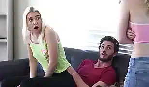 Adopted sister Lily Rader jealous on stepsister Chloe Cherry fucking bro