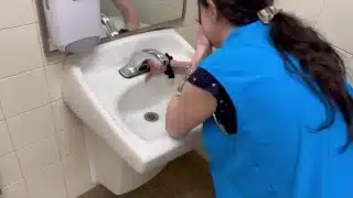 Getting fucked in the family bathroom at work