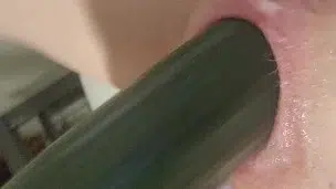 Making my noisy hole queef and cream with a cucumber