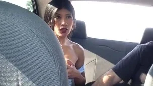 My step-cousin lets me touch her in the back of the uber on the way to the ride.