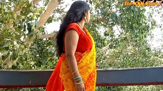 My stepmom seduced me in balcony for hard fuck.