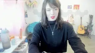 Pleather Skirt Black Turtleneck Desperation