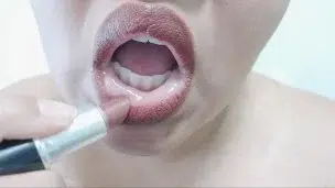 Red Lipstick Application