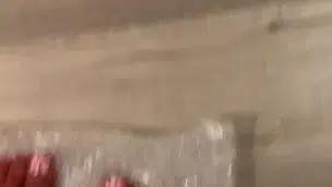 Red stockings and fresh toes ASMR stepping on bubble wrap