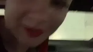 Dominatrix girlfriend wants a quickie in the car. POV, Role-Play, Exhibitionist, Car Sex