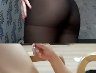 Super hot brunette in stockings video chat