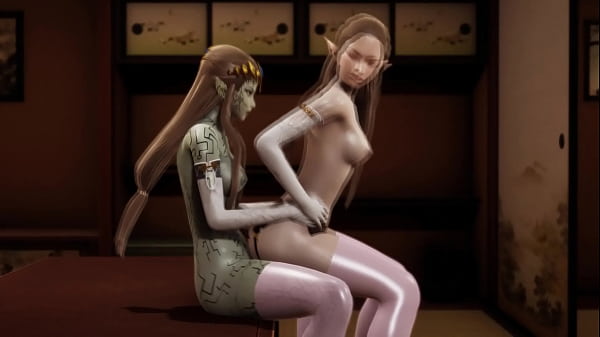 The Legend Of Zelda Twilight Princess – Zelda x Puppet Zelda – Sex with cumshot and creampie – Futanari Animation